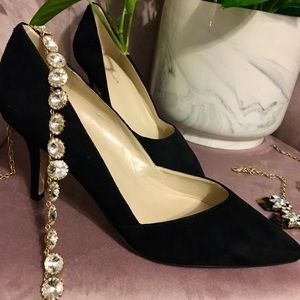 New Marc Fisher Tuscany Black Suede Pumps